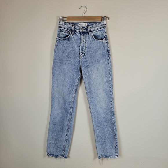 Abercrombie & Fitch Jeans 24 00 Blue 90s Straight Ultra High Rise Acid Wash - Picture 1 of 9